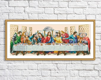 Cross Stitch Pattern The Last Supper Digital Pattern Modern Wall Decor People Pattern Hand Embroidery Needlepoint Chart Jesus Religion chart