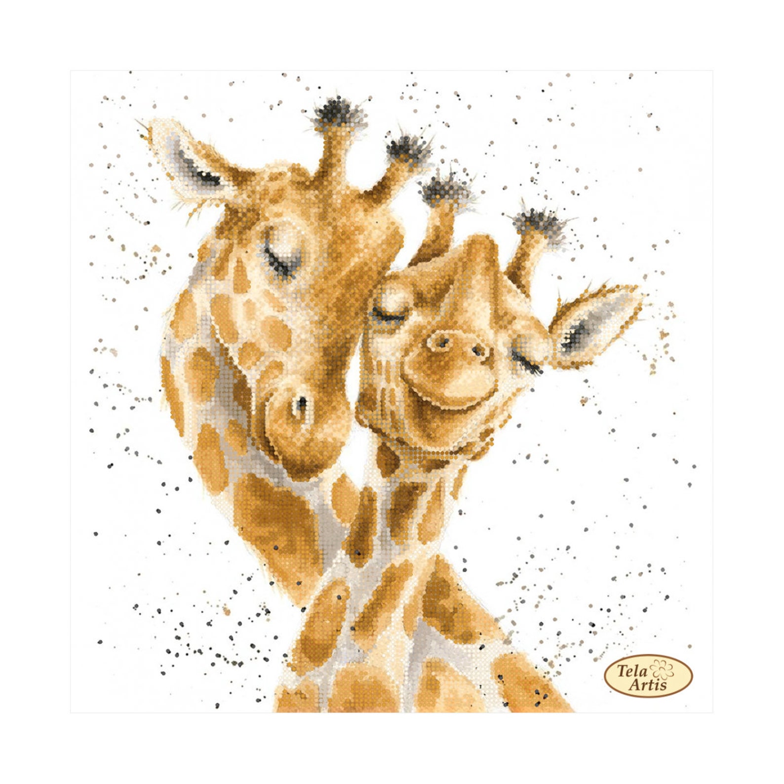 Bead Embroidery Kit Giraffes Family Needlework Kit Beadwork Etsy