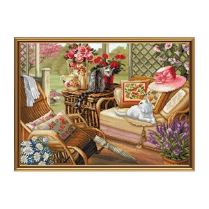 Bead Embroidery kit Cross Stitch Kit Summer terrace Beadwork Hand embroidery Kit Beading Beaded Embroidery of beads Wall decor Home decor