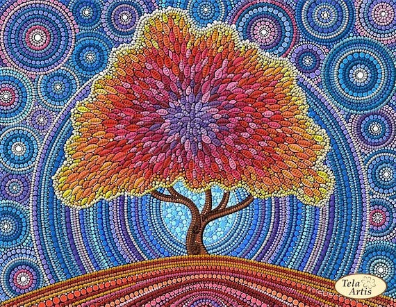 Tree of happiness Bead Embroidery kit Magic Tree Needlework Kit Beadwork  Hand embroidery Stitching decor Beading pattern Embroidery beads