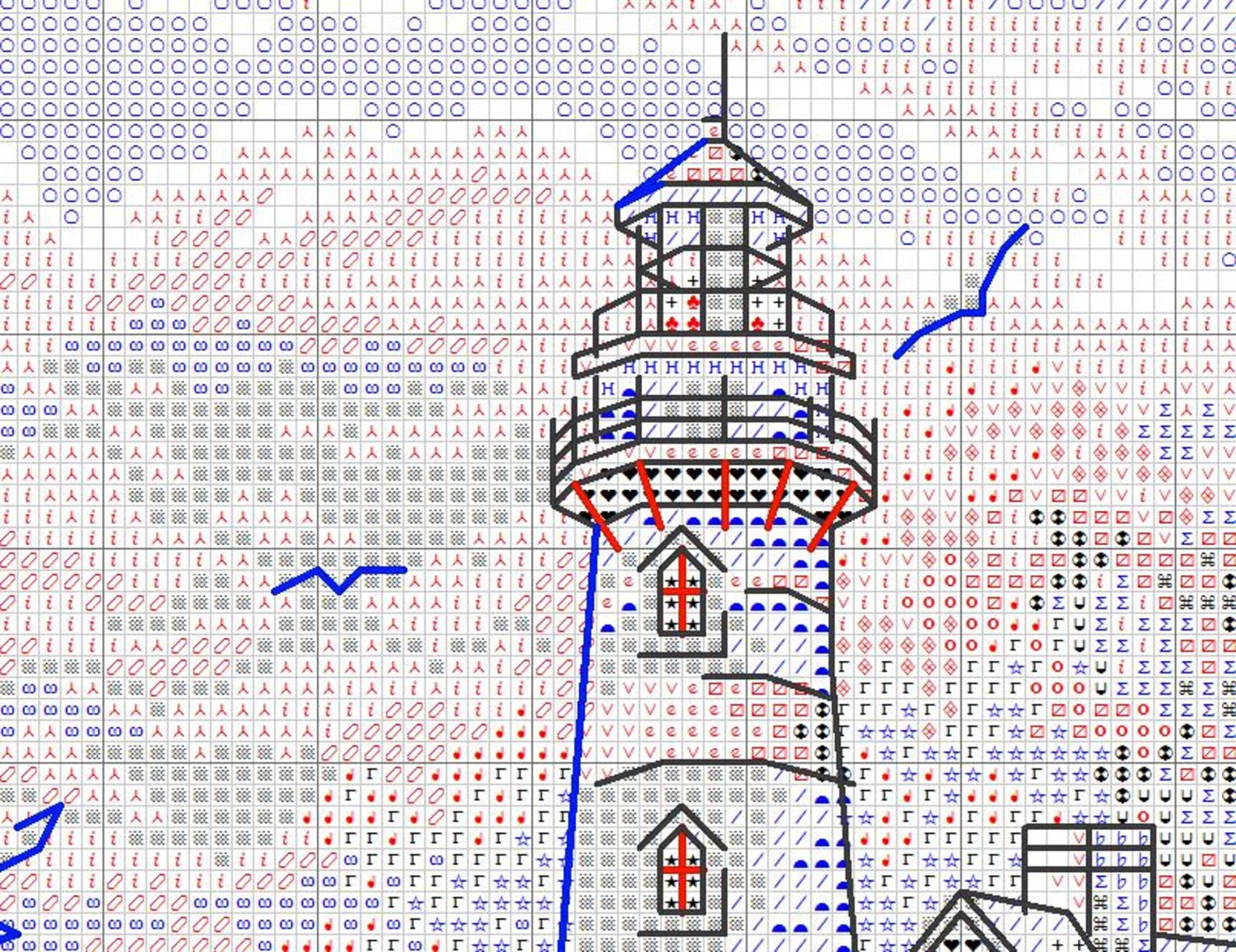 Counted Cross Stitch Pattern Beacon at Daybreak Digital | Etsy