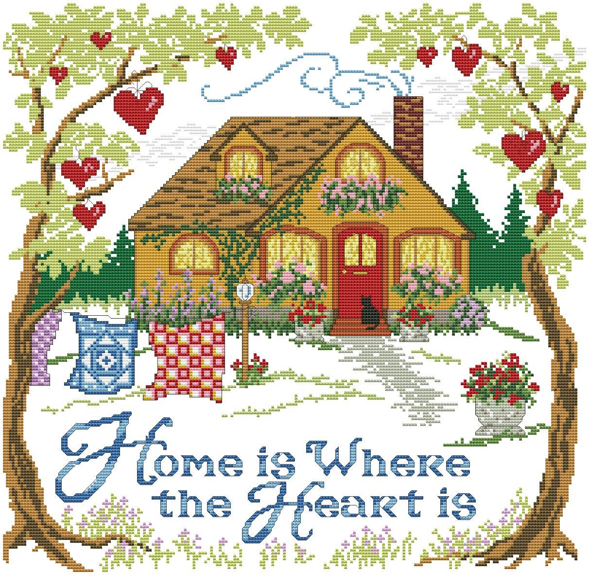 Counted Cross Stitch Pattern Garden Country Digital Pattern | Etsy