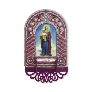 Santa Madre de Dios Icono ortodoxo Cuentas Kit de bordado Abalorios Bordado de cuentas Costuras Cuentas Cuentas