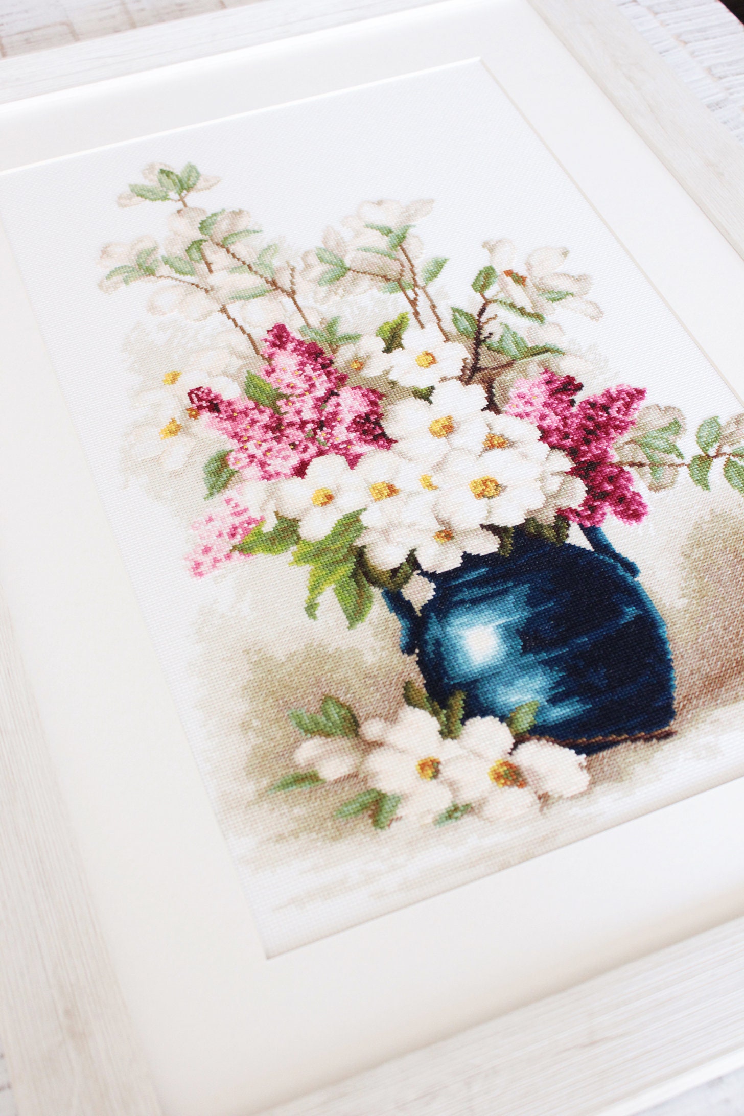 Luca-S Kreuzstichset 'Jasmine Und Flieder' – 30x44,5 Cm, Inkl. Garn, Nadel & Anleitung