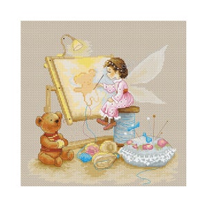 Fairy Artist Cross Stitch Kit Luca-s kits Cross Stitch Modern Decor Embroidery kit Easy cross stitch pattern Funny cross stitch Needlepoint