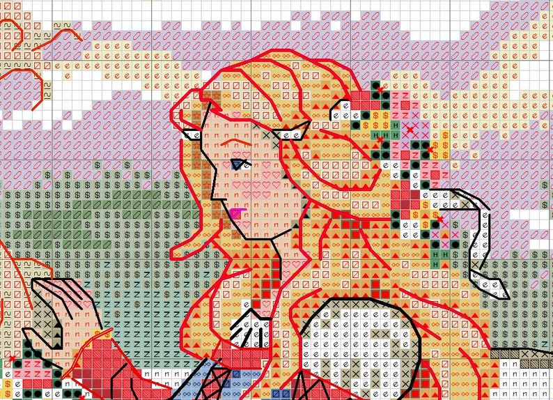 Cross Stitch Pattern Lady and Unicorn Fairy Angel Girl Etsy