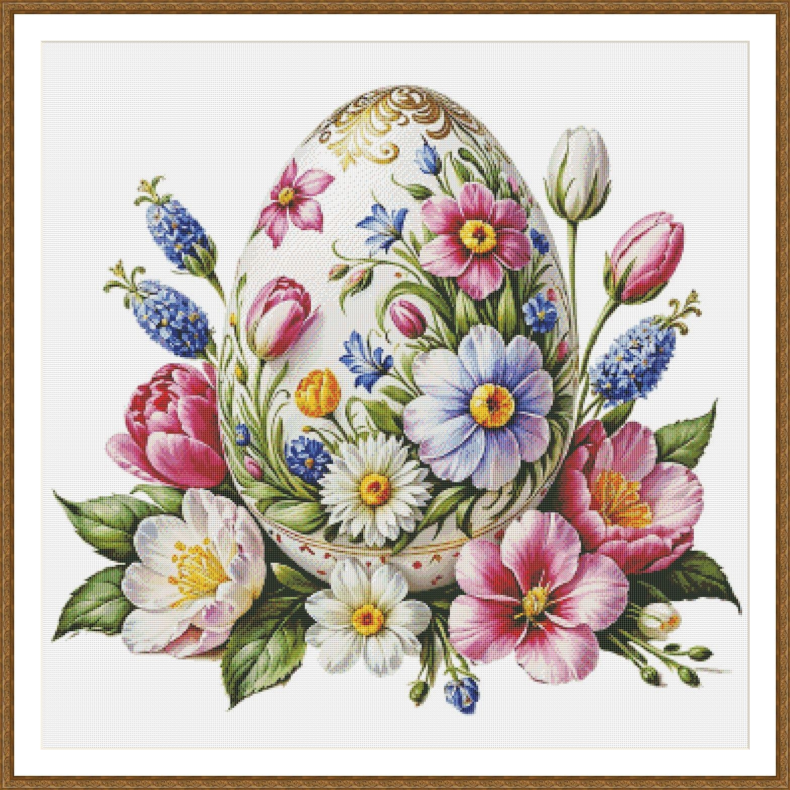 Easter Egg Cross Stitch Pattern Digital Pattern Modern Decor Spring ...