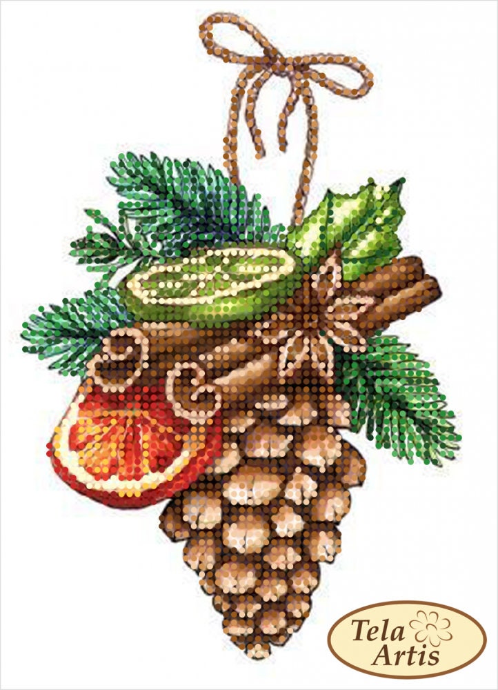 Bead Embroidery kit Christmas Tree Cone Fragrant pendant Etsy