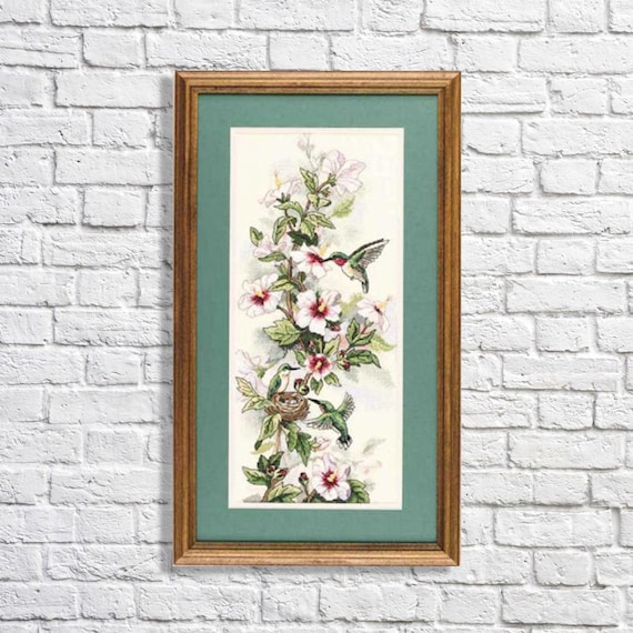 Hummingbird Art Cross Stitch Pattern Digital Pattern Modern Decor Bird Xstitch Pattern Animal Embroidery Needlepoint Chart PDF Download
