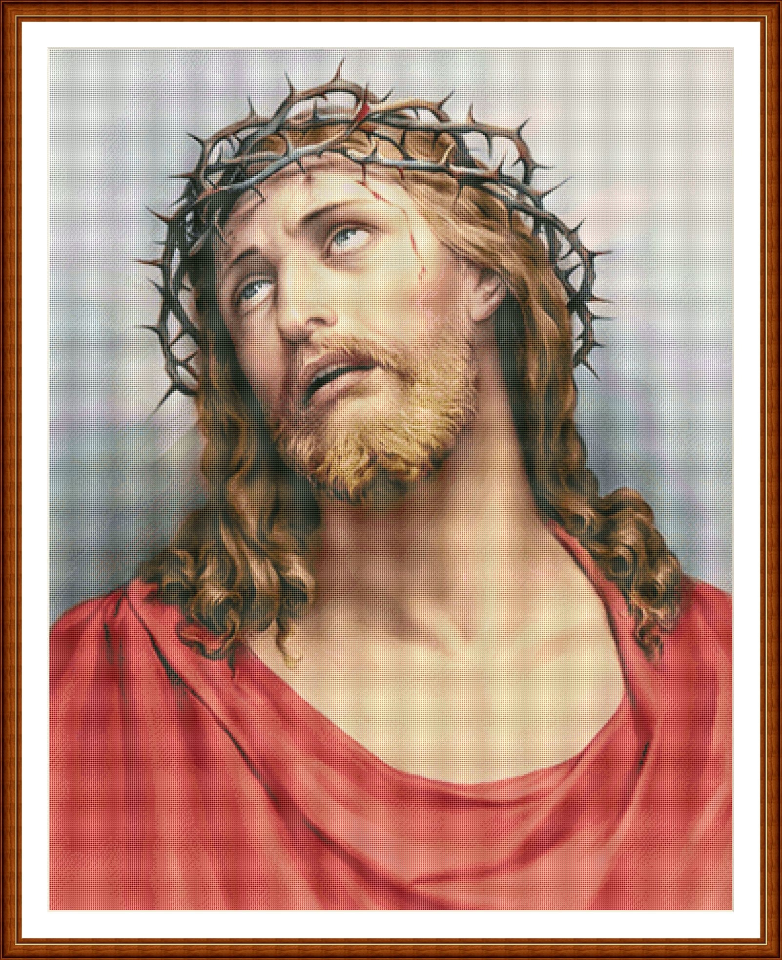 Crown of Thorns Cross Stitch Pattern Jesus Christ Religion Modern