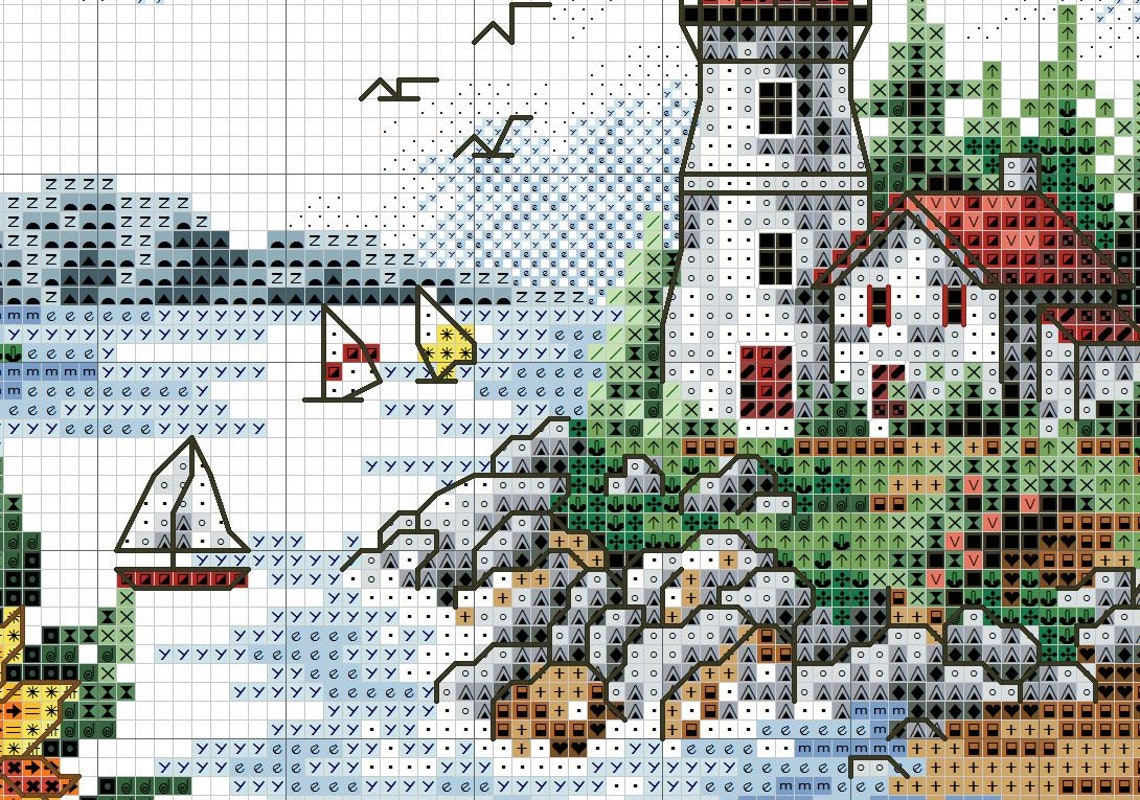 Summer on the Beach Cross Stitch Pattern Digital Pattern | Etsy