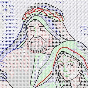 Holy Night Christmas Stocking Counted Cross Stitch Pattern Santa Embroidery Hand Xstitch Decor Embroidery Chart Needlepoint Chart image 5