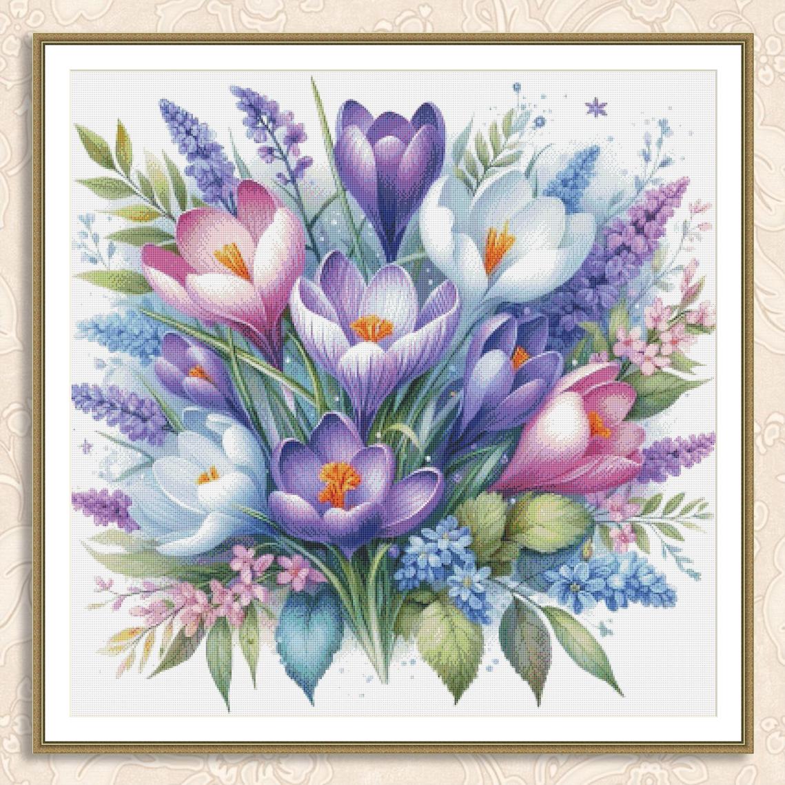 Spring Wildflowers Cross Stitch Pattern Garden Floral Pattern Modern ...