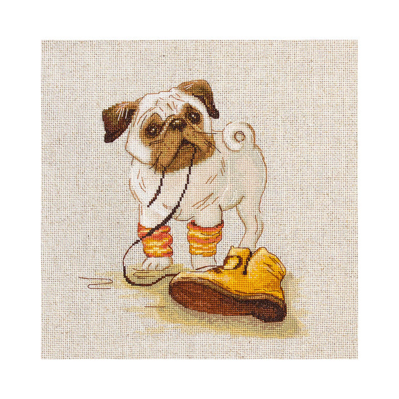 Dog Pugdog Counted Cross Stitch Kit Lucas Counted Cross Etsy Canada