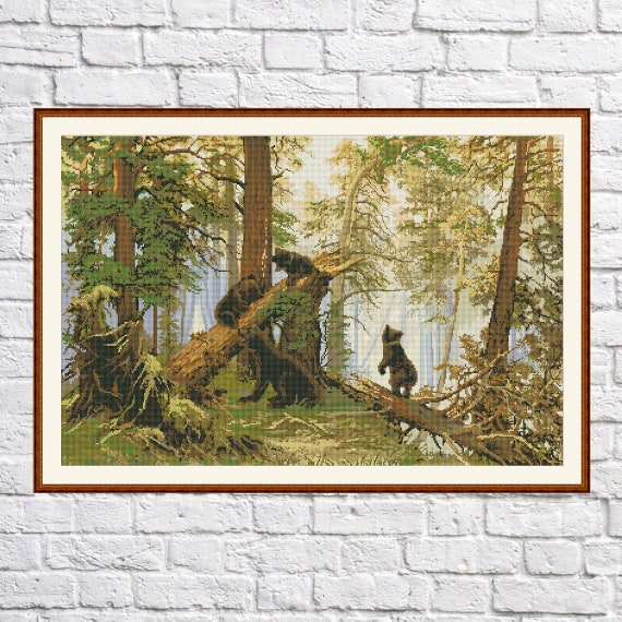 Chart Counted Cross Stitch Patterns Needlework DIY Trail Leading to Pines