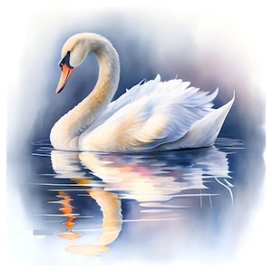 White Swan Cross Stitch Pattern Birds Xstitch Pattern Animal Embroidery Needlepoint Chart PDF Watercolor Swan Swan Wings Swan Flight