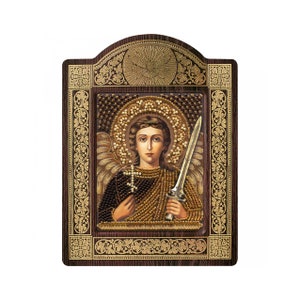 Orthodox icon Guardian angel Beads Embroidery kit Beadwork Beaded Embroidery of beads Beads stitching Embroidery of beads