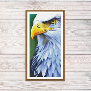 Weißkopfseeadler #3 Kreuzstichmuster Digitales Muster Modernes Dekor Vogel XStitch Muster Tier Stickerei Nadelstichtabelle PDF Download DIY