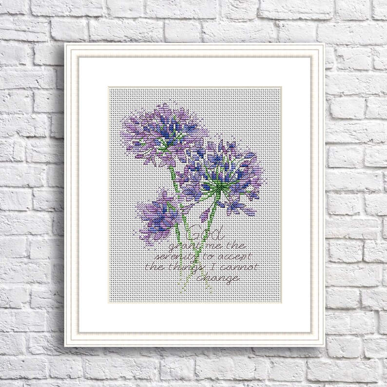 Serenity prayer cross stitch sybju digital sybju modern  etsy