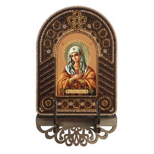 Kit de bordado de cuentas Icono ortodoxo Icono de la Madre de Dios Bordado de cuentas Costura de cuentas BK2006