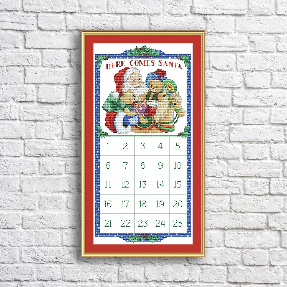 Santa Countdown Advent Calendar Christmas Counted Cross Stitch Etsy