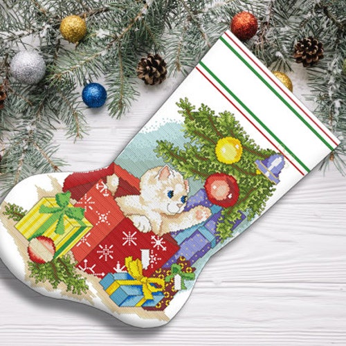 Believe Christmas Stocking Counted Cross Stitch Pattern Santa Etsy