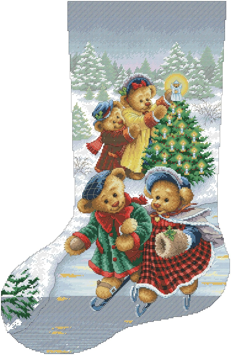 Christmas Stocking Counted Cross Stitch Pattern Victorian | Etsy