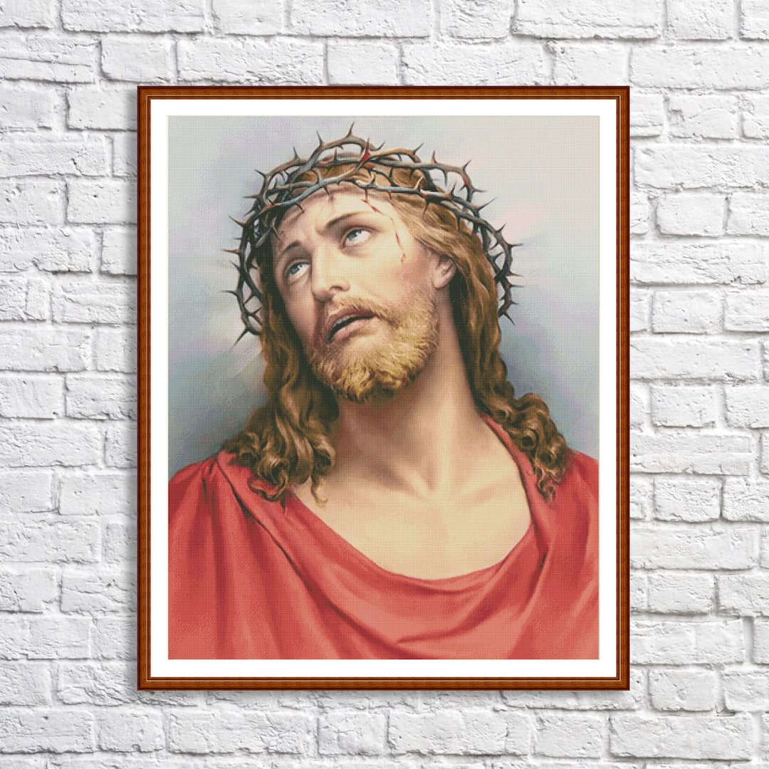 CORONA BEAMS+ Sサイズ ビーチクロス Crown of Thorns Cross Stitch Pattern Jesus Christ Religion Modern