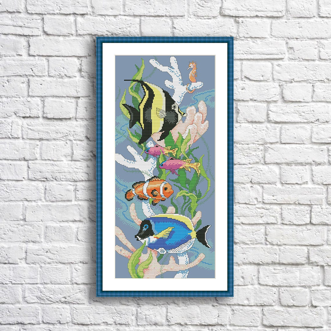 Deep Sea Fish Cross Stitch Pattern PDF Digital Pattern Fish Modern ...