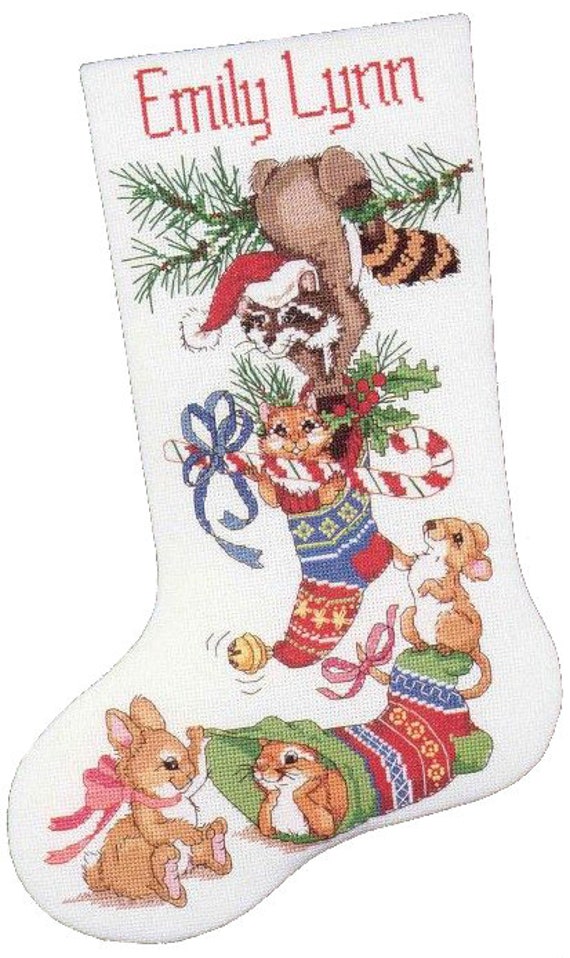 15 Cross Stitch Christmas Stocking Patterns - Happiness is Homemade
