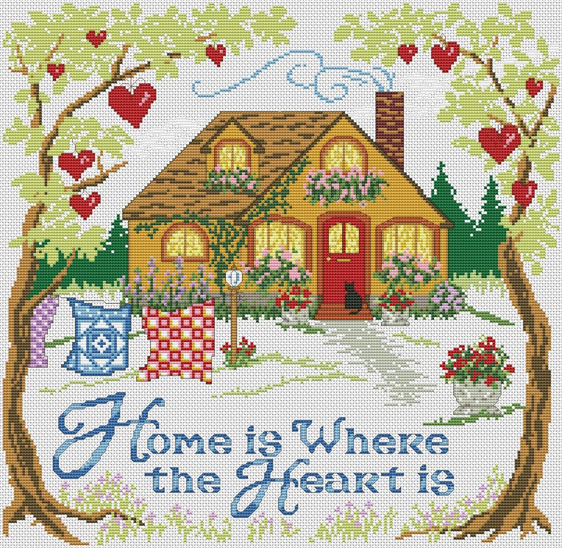 Counted Cross Stitch Pattern Garden Country Digital Pattern Etsy