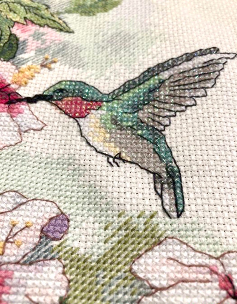 Hummingbird Art Cross Stitch Pattern Digital Pattern Modern Decor Bird Xstitch Pattern Animal Embroidery Needlepoint Chart PDF Download image 11