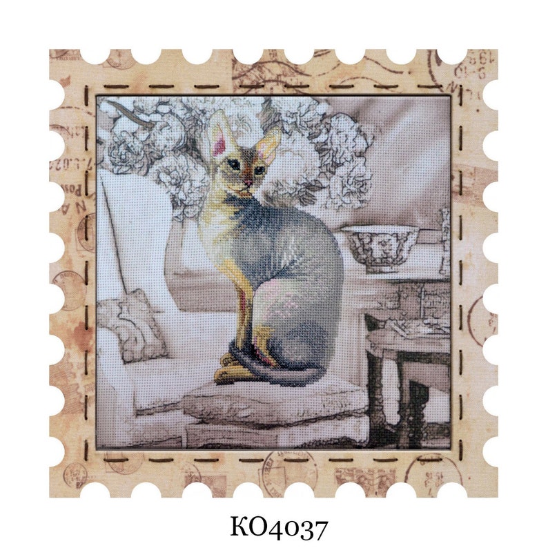 Cross Stitch Kit with frame Cat Counted Cross Stitch Painting Etsy