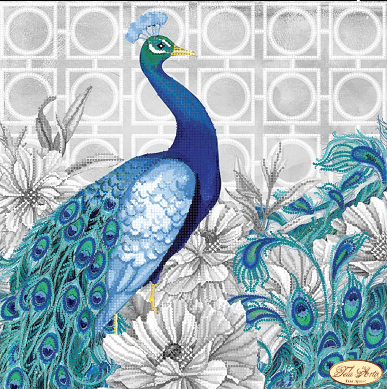 Bead Embroidery Kit Majestic Peacock Needlework Kit Beadwork Etsy