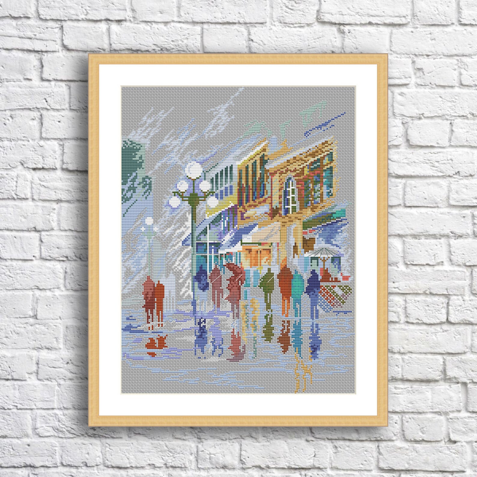 Sudden Showers Counted Cross Stitch Pattern City Landscape Etsy Australia