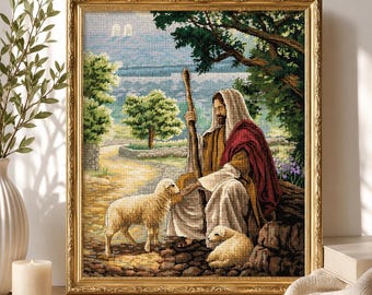 Cross Stitch Pattern Lost No More Digital Pattern Modern Wall Decor People Pattern Hand Embroidery Needlepoint Chart Jesus Religion chart