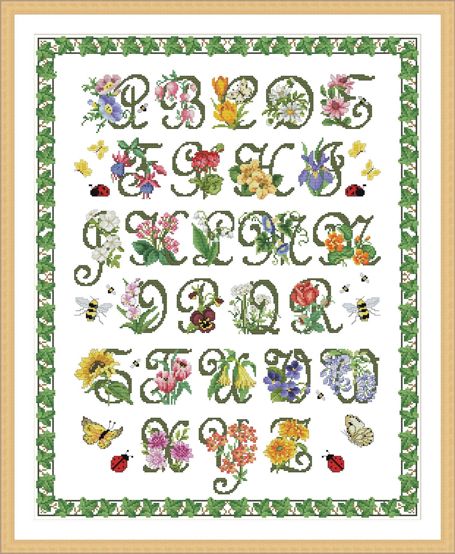 Flower Garden Alphabet Counted Cross Stitch Pattern Summer | Etsy UK