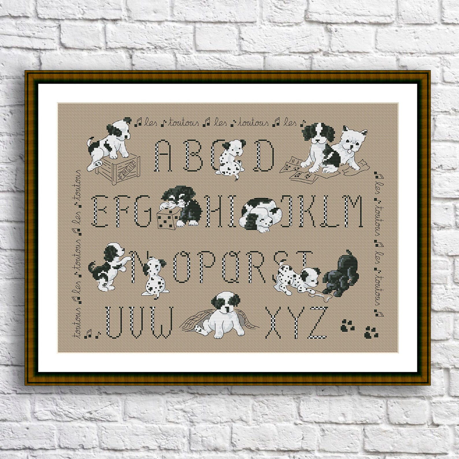 Puppies Alphabet Fun ABC Counted Cross Stitch Pattern Dogs Etsy