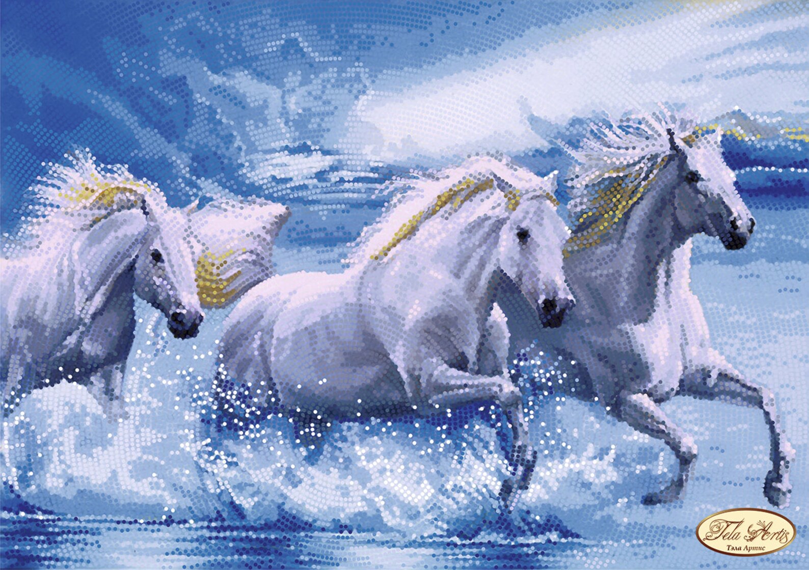 Bead Embroidery kit Horses Wave Needlework Kit Beadwork Hand Etsy