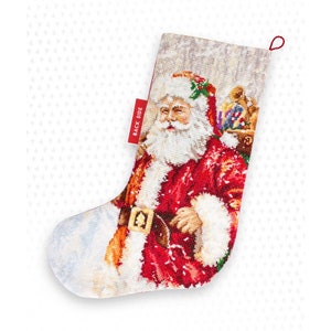 Christmas stocking Cross Stitch Kit Santa Claus Father Saint Nicholas Xmas holiday Gift Counted Cross Stitch Kits DIY Luca-S Christmas Boot