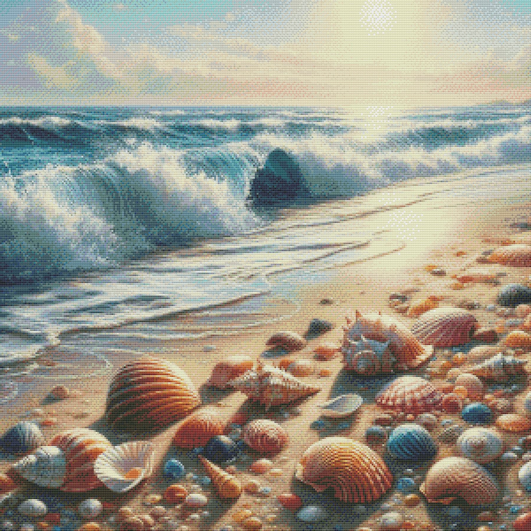 Seashore Counted Cross Stitch Pattern Digital Pattern Modern Decor Sea ...