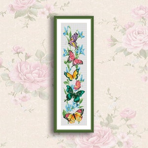 Butterflies and flowers Cross Stitch Pattern Flowers Embroidery pattern Insect Needlepoint chart Nature cross stitch Hand Modern Wall Decor