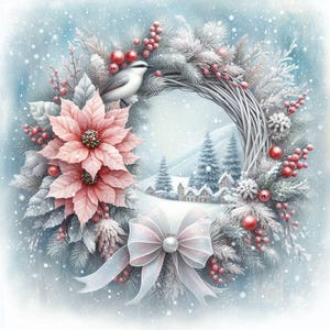 Christmas Bouquet Poinsettia Cross Stitch Pattern Modern Embroidery Stitch Decor Christmas Needlepoint Chart Flowers Christmas Eve Candle