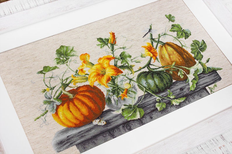 Cross Stitch Kit Pumpkins Counted Cross Stitch DIY Luca-s Autumn Still ...