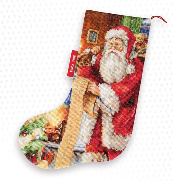 Christmas stocking Cross Stitch Kit Santa Claus Father Saint Nicholas Xmas  holiday Gift Counted Cross Stitch Kits DIY Luca-S Christmas Boot