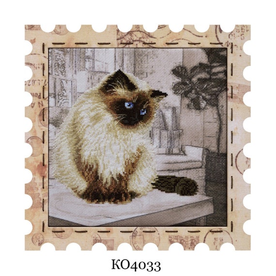 Cross Stitch Kit With Frame Cat Counted Cross Stitch Painting