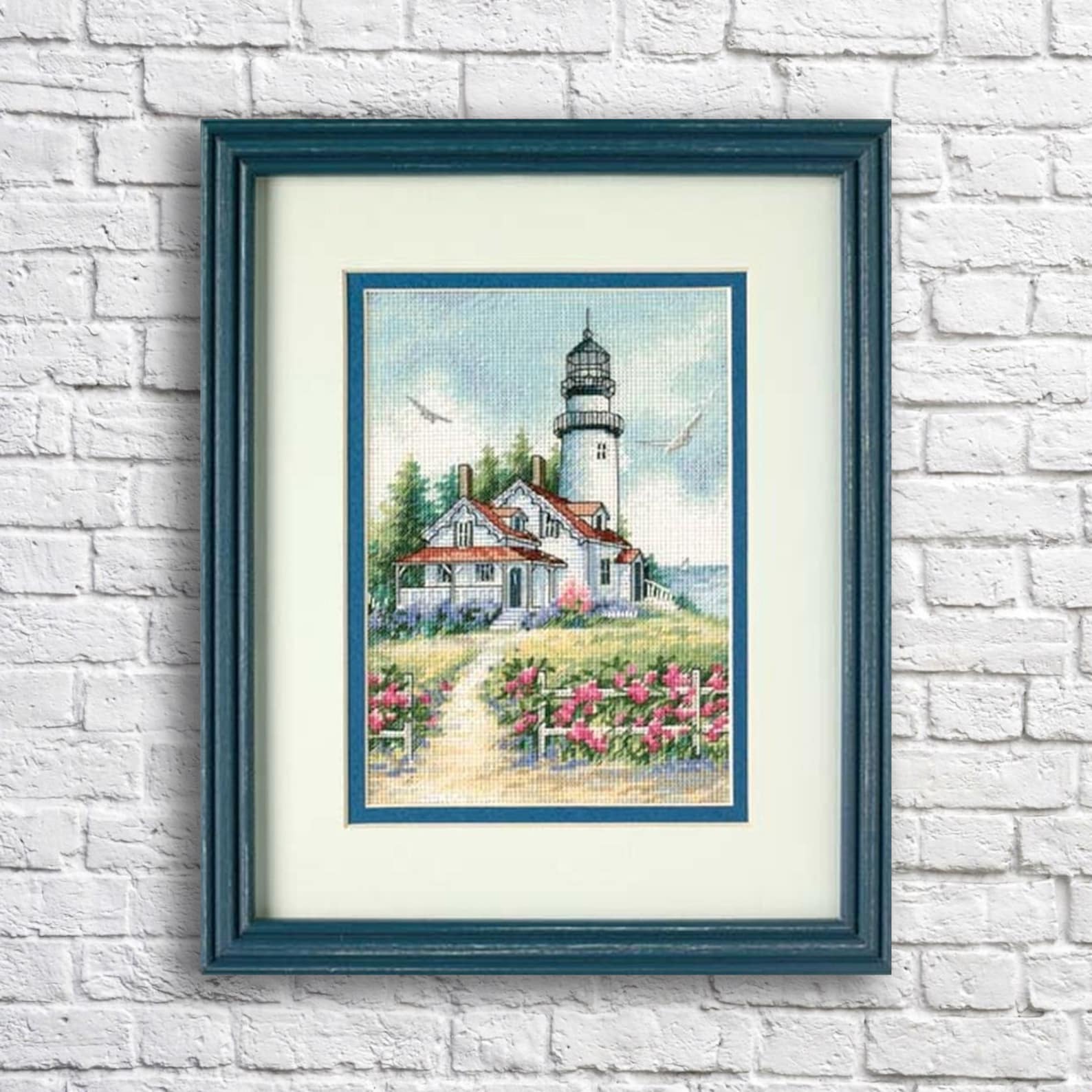 Scenic Lighthouse Counted Cross Stitch Pattern Digital Pattern Modern ...