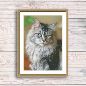 Charming cat Cross Stitch Pattern Cats love Modern Decor Pattern Animal Embroidery Needlepoint chart Hand Counted cross stitch