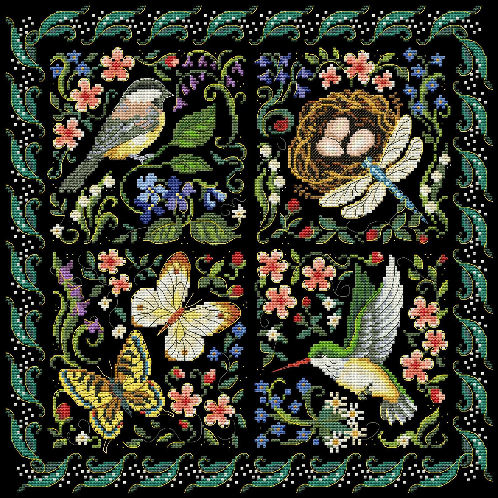 Cross Stitch Pattern the Finery of Nature Birds on a Branch - Etsy