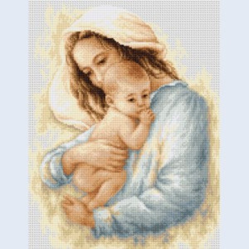 Counted Cross Stitch Kit Mother and Child Counted Cross Stitch Etsy